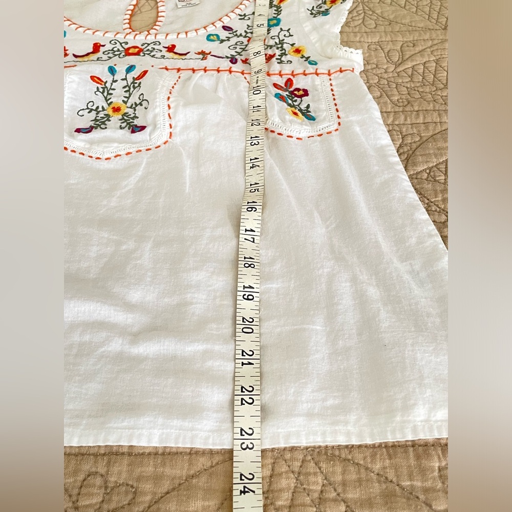 Bila White Top with Multicolor Embroidered Bodice - Picture 9 of 9